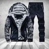 Men Camouflage Set Winter Brand Warm Hooded Hoodies Jacket Cardigan Tracksuit Male Jacket+Pants