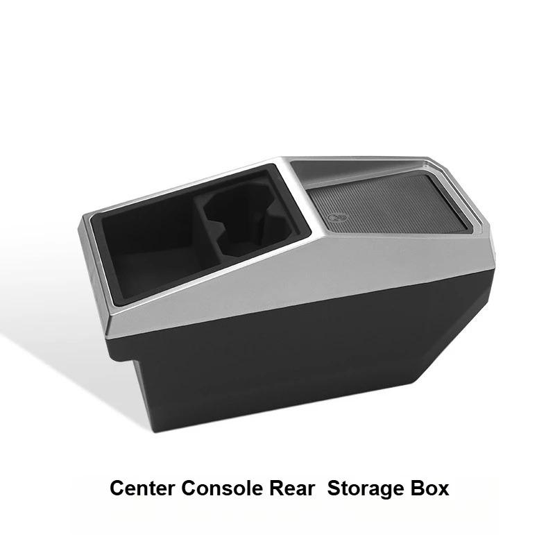 For Tesla Cybertruck 2024-2026 Center Console Under Storage Box Water Cup Holder Support Organization Tray ABS Car Accessories