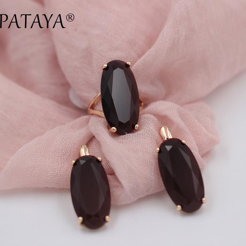 Прекрасный набор для женщин кольцо и серьги с большими камнями от PATAYA