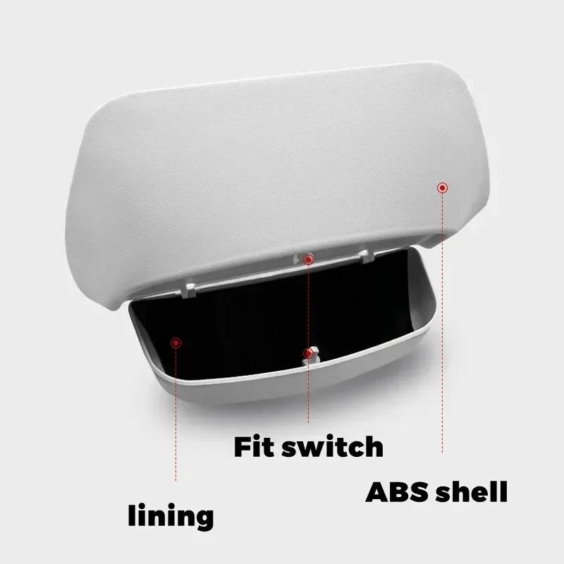 For Tesla Model Y 3 Car Glasses Box Original Car Special Design Sunglasses Sun Visor Clip Storage Box Car Modification Accessory