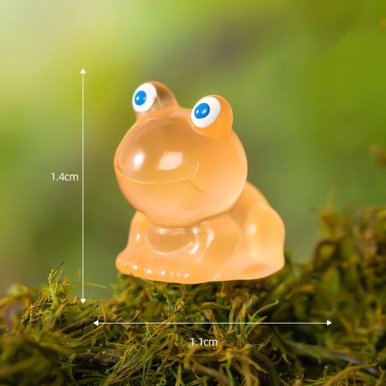 5Pcs Frog Ornaments Vivid Image  Resin Miniature Landscape Ornament Colorful Glow-in-the-Dark Frog Home Supplies