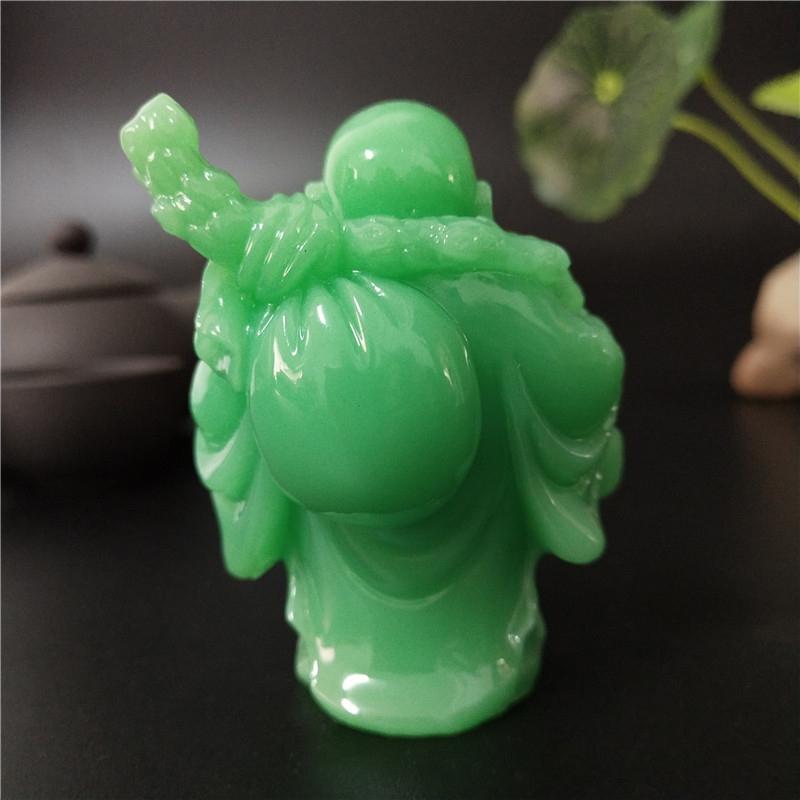 Glowing Laughing Buddha Statue Sculpture Man-made Jade Stone Home Decoration Feng Shui Lucky Maitreya Buddha Statues Figurines