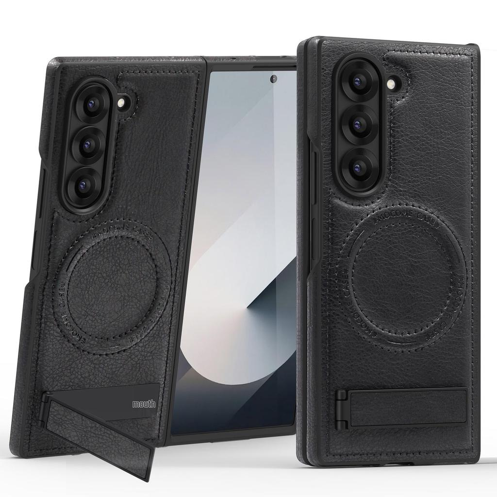 Кожаный чехол-подставка с магнитом Crystal Shield для Samsung Z Fold7 - Полное покрытие, Защита от падений