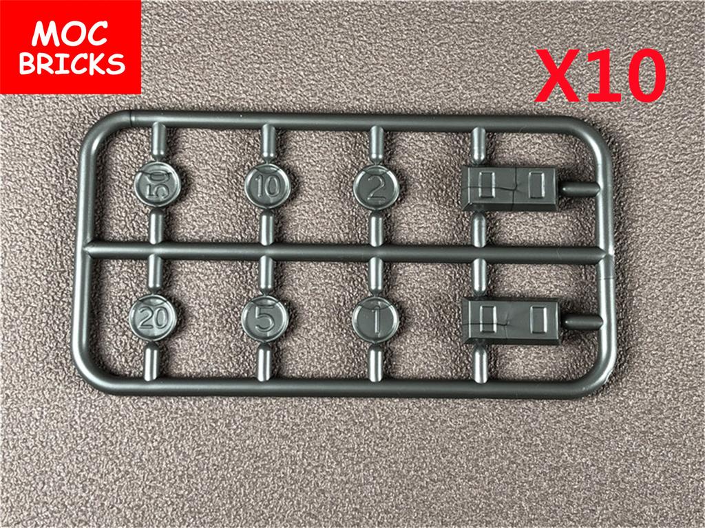 Нетоксичные кубики Moc Город Ужасов Золотой Серебряный Пистолет для Денег Монеты Мешок с Долларами Портфель Фигурка 4 см Аксессуары Полиции Строительный Блок Детские Игрушки