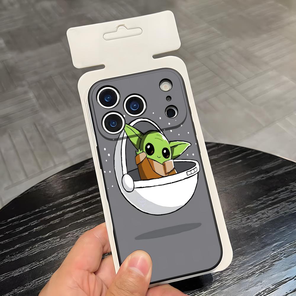 Милый Чехол Для Телефона Малыш Йода Y Для IPhone 17 Air 16 E Pro Max 15 14 13 Mini 12 Pro 11 Max Plus Черный Мягкий Чехол