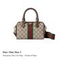 GUCCI Ophidia Coated Fabric Boston Bag, Crossbody Handbag Small Women's Khaki & Brown 841294-FAFWQ-9874