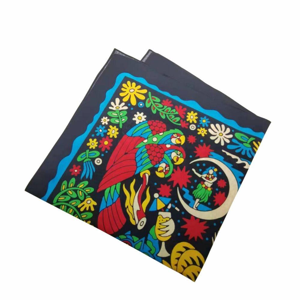 Flower Hair Scarf cotton Neckerchief Elegant Head Handkerchief Women