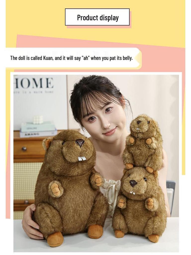 Screaming Marmot Plush Toy: Cute Mouse Pillow Doll for Girls' Birthday Gift Ornament