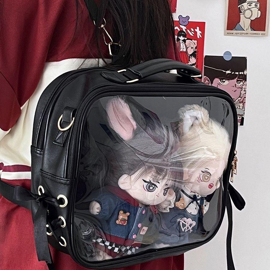 Transparent Ita Bag Ladies Fits 20cm Doll Multifunctional Backpack Female Square Large Capacity Student Crossbody Bags Y2K 2025