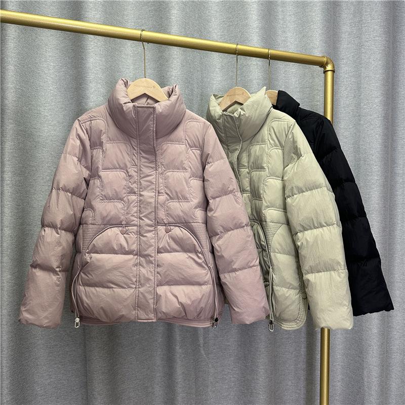 Autumn and winter new down jackets women's short foreign style stand-up collar loose mother white duck down warm jacket