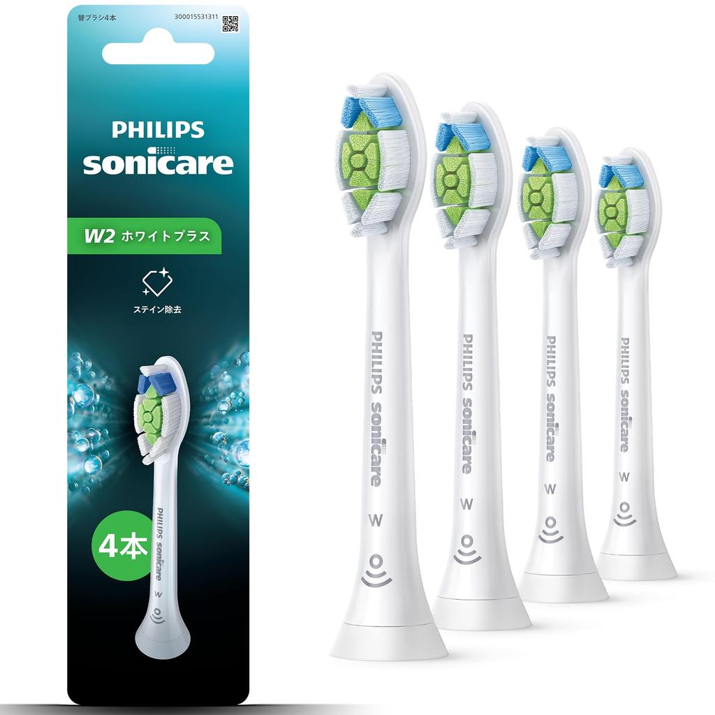 PHILIPS Sonicare W2 White Plus Replacement Brush Heads Stain Removal Snap-On Electric Toothbrush Plaque Care Oral Hygiene