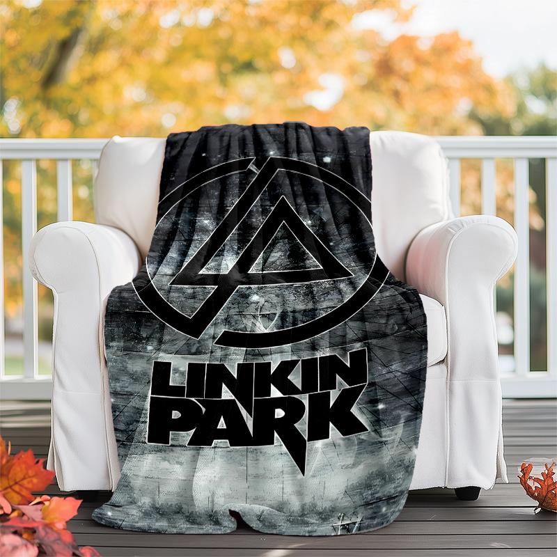 Linkin Park band logo printed throw blanket—soft,warm;versatile blanket for all seasons—perfect as &air-conditioning throw,nap blanket