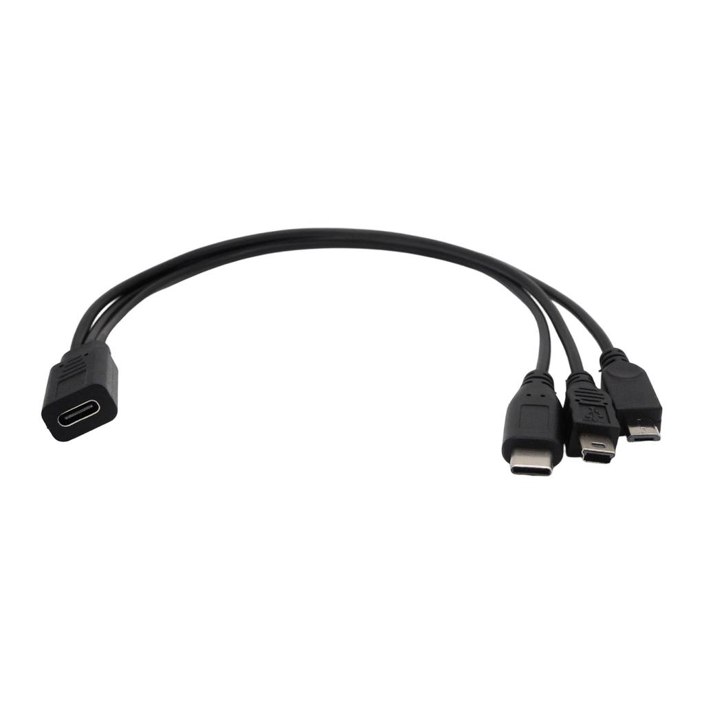 USB C Кабель одновременная зарядка нескольких устройств Type C на Type C/Micro USB 5pin/Mini USB 5pin Быстрая зарядка и передача данных