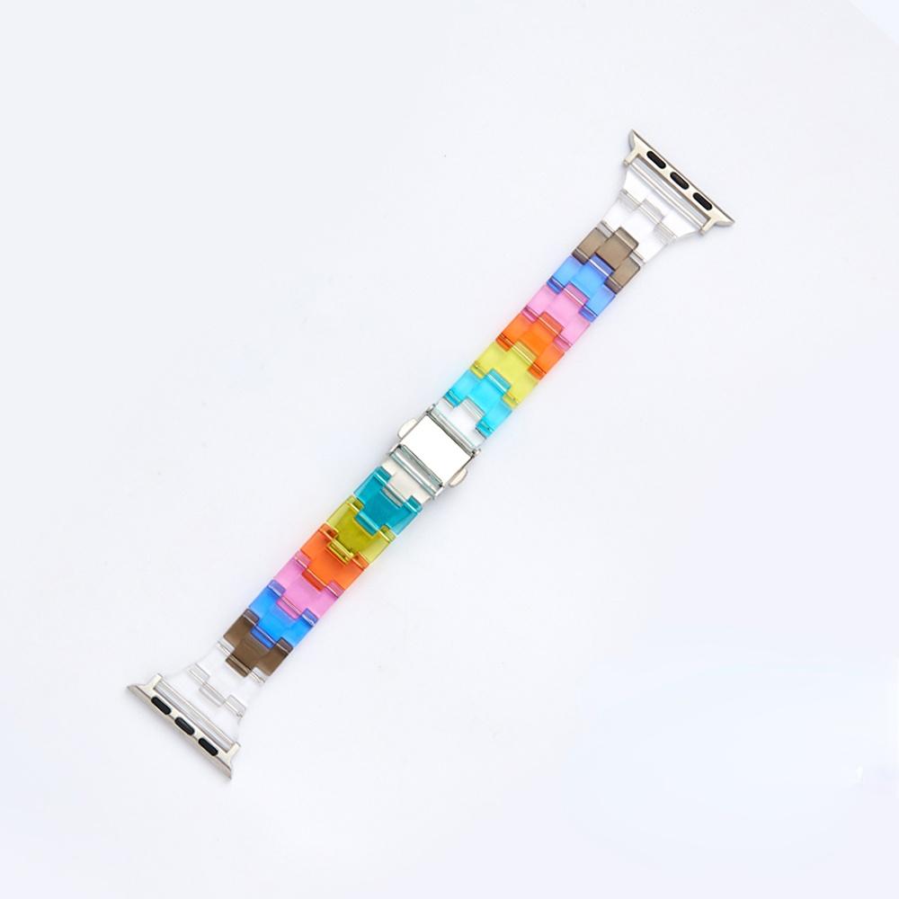 Resin Rainbow Transparent For Apple Watch Band 44mm 45mm 38 40mm 42 41mm 49mm 44 45 Strap Bracele iWatch Series 8 7 6 SE 5 4 3 2 Band