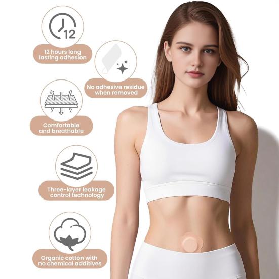 50Pcs Navel Patch Castor Oil Belly Button Patches Skin-friendly Castor Oil Therapy Pad Disposable Anti Leakage Pack Wrap for Home Travel