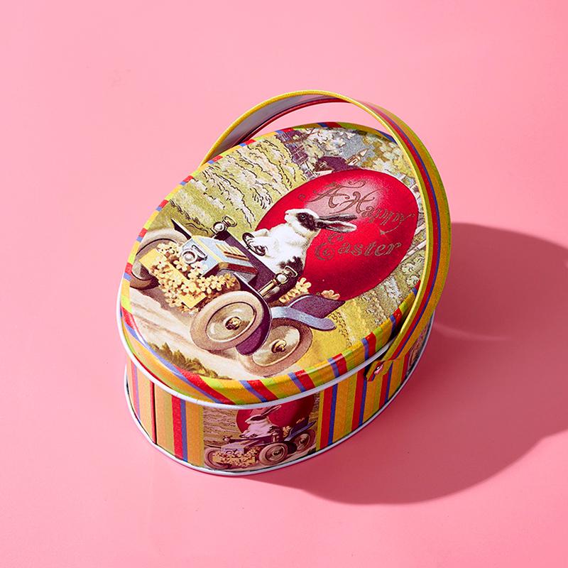 1 шт. Подарочная упаковка с ручкой на пасхальную тематику, модная жестяная коробка для хранения монет, коробка для конфет, коробки для печенья, праздничные принадлежности