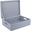 Boite De Rangement En Bois Gris CREATIVE DECO XL | 40 X 30 X 14 Cm | Avec Couvercle Et Poignées