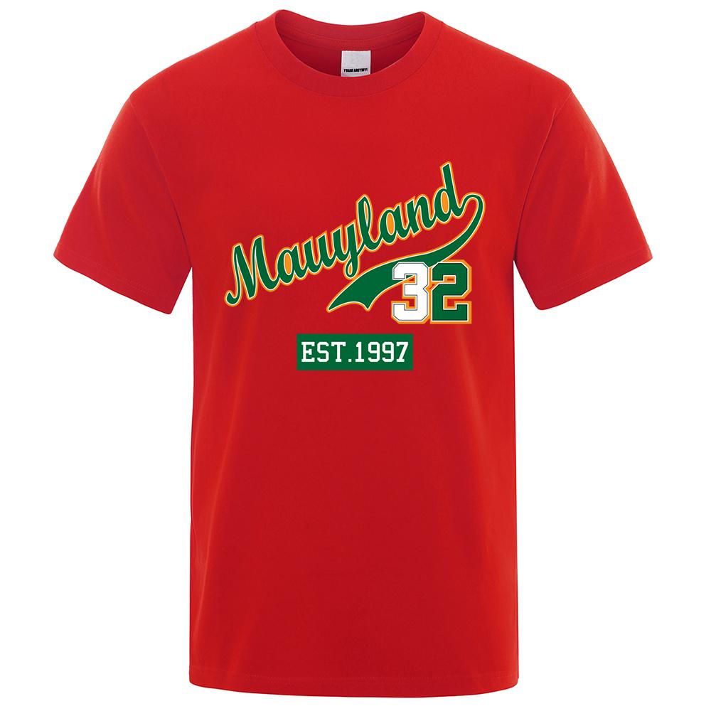 Marllyland 32 Est.1997 уличная одежда с буквенной графикой, мужские повседневные футболки большого размера из хлопка с круглым вырезом, свободные футболки