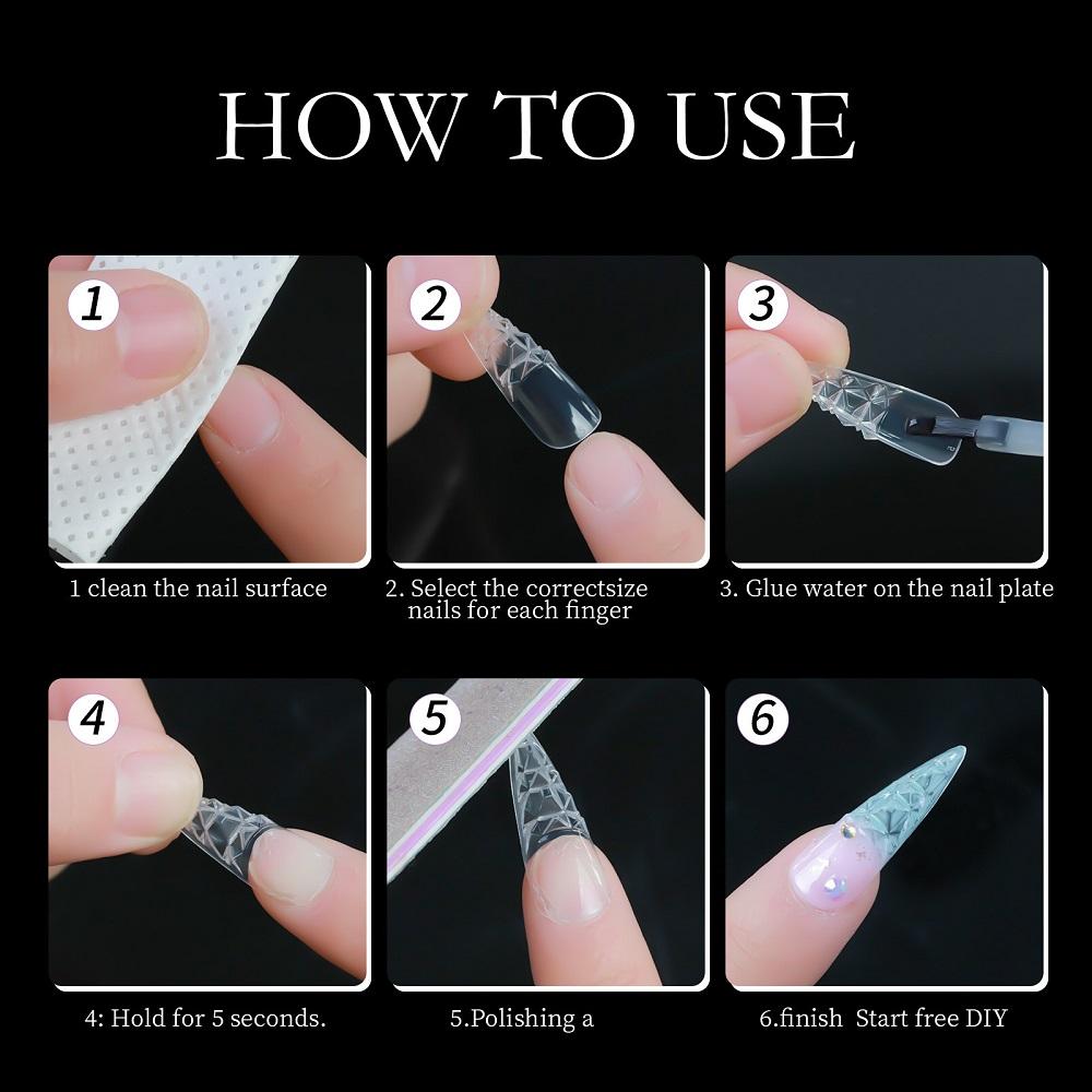 120 шт./ коробка 3D быстрое строительство формы типсы наращивание ногтей гель накладные ногти двойные формы инструмент для наращивания пальцев