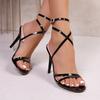 Thin Heel Super High Heel Round Head Strap Buckle High Heel Temperament Sandals Women's Shoes Summer