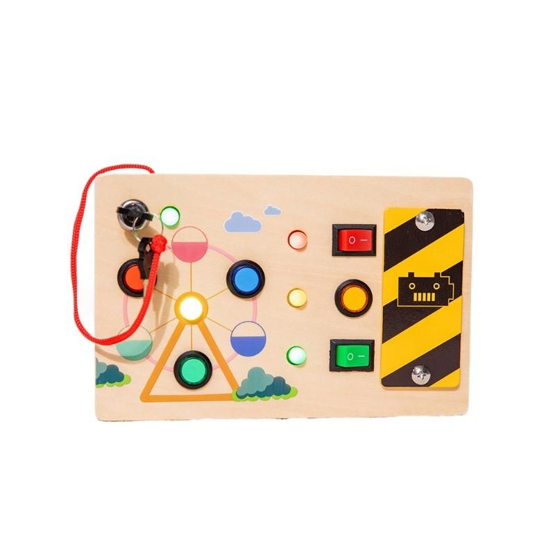 Wooden Switch Game Board Children Puzzle Toy Set With Led Lights For Preschool Early Education And Interest Cultivation