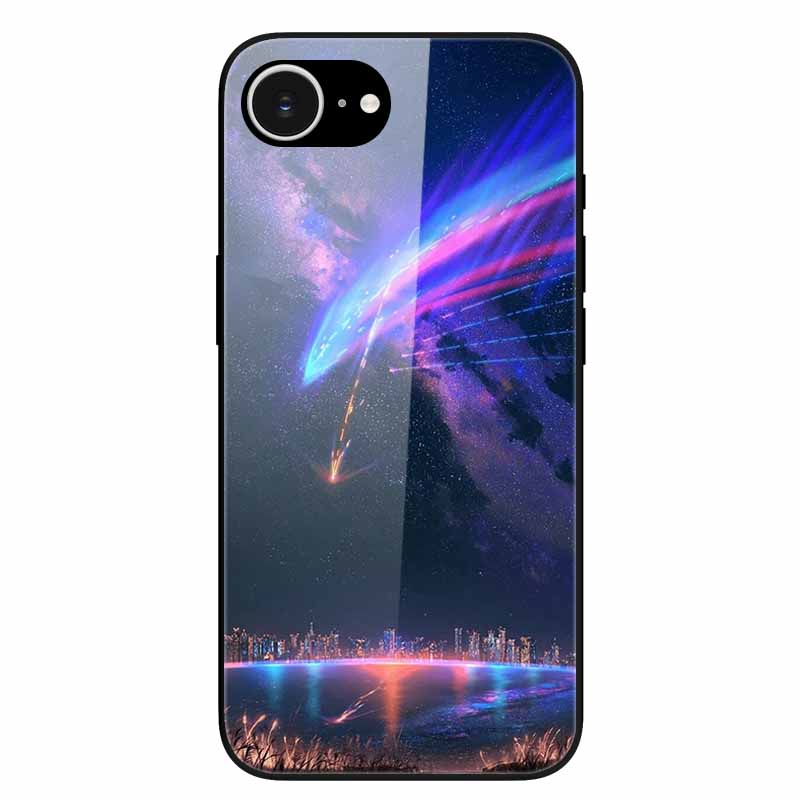 For iPhone 16E 2025 Case Black Bumper Tempered Glass Hard Phone Cases for iPhone16e 16e Back Cover for iPhoneSE SE 2025 Cool New