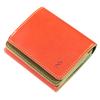 Кошелек Zario Grande бифолд для мужчин и женщин, изготовлен из натуральной кожи Точиги, компактный мини-кошелек, сделано в Японии [ZAG-0038] (Оранжевый x Зеленый)