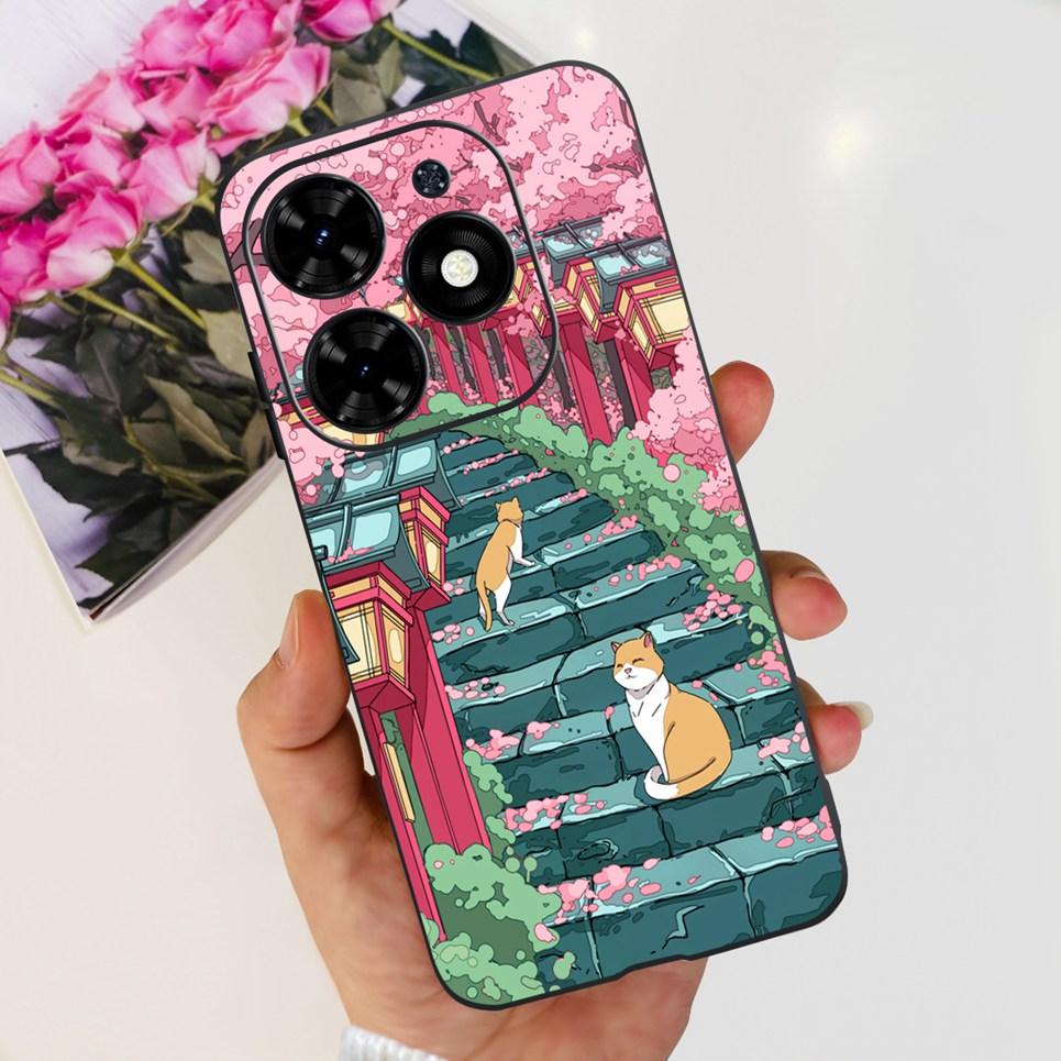 Чехол Funda Для Infinix Hot 40i Hot40i 2023 Новая Мода Задняя Крышка Цветная Печать Картины Чехлы Для Телефона На Hot 40 i Мягкий Матовый