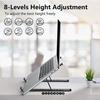 Laptop Stand for Desk, Adjustable Laptop Riser ABS+Silicone Foldable Portable Laptop Holder, Ventilated Cooling Notebook Stand