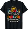 Groovy School's Out Forever Retirement 2025 Retired Teacher T-Shirt