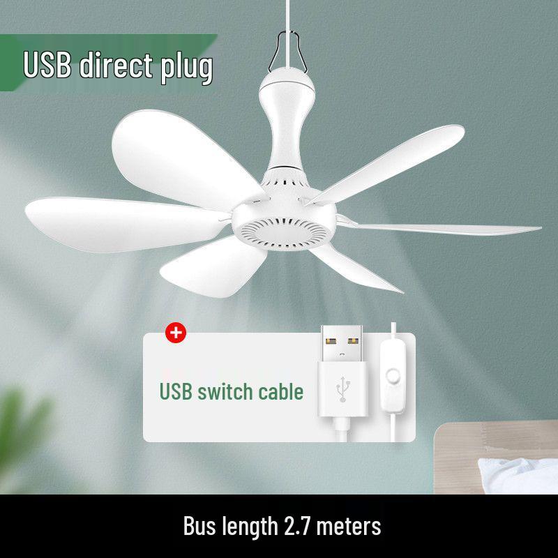 Бесшумный USB-подвесной вентилятор 5 В - Сильный поток воздуха для общежитий и строительных площадок