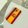 Чехол для телефона с узором испанского флага для iPhone 17,16,15,14,13,12,11 Pro Max, Легкий и практичный, Мягкий черный чехол
