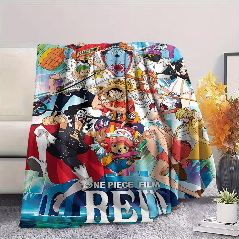 Фланелевое одеяло с принтом персонажей One Piece, Высококачественное, Удобное для всех сезонов, Декор для дома, Тепло и уют, Идеально для рождественских подарков