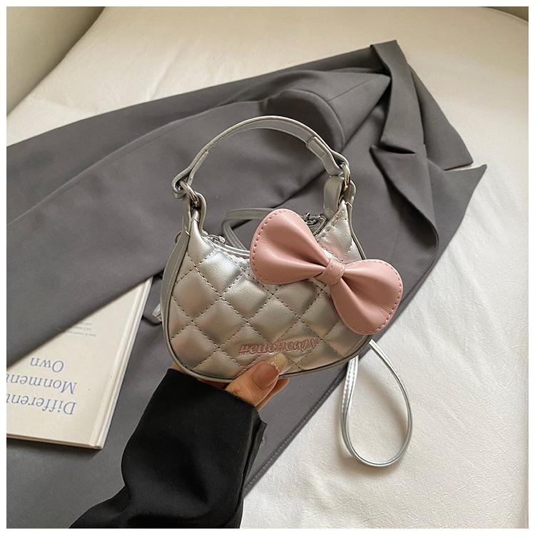 Мини сумка кроссбоди с бантом, Модная, Простая и Стильная, Повседневная ромбовидная сумка на одно плечо