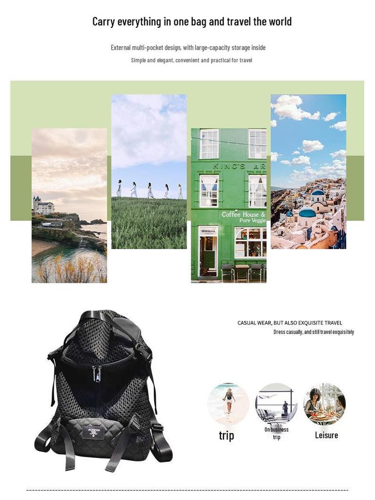 Стильный рюкзак из нейлоновой сетки с двойной молнией - Большая вместимость для альпинизма на открытом воздухе