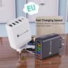 Зарядное устройство для мобильного телефона 4 порта USB и 1 порт PD 5V 3.1A с вилками EU, US, UK