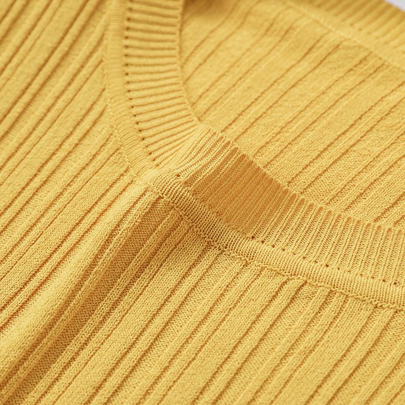 Летняя женская футболка, вязаный пуловер с короткими рукавами, вязаная футболка с круглым вырезом, облегающий топ