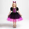 Halloween Girls' Puff Sleeve Sequin Witch Dress Set - Puffy Skirt Festival Costume