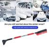 2 In 1 Snow Scraper with Large Brush Head Extendable Ice Scraper Snow Brush Portable Auto Scraper Snow Brush
