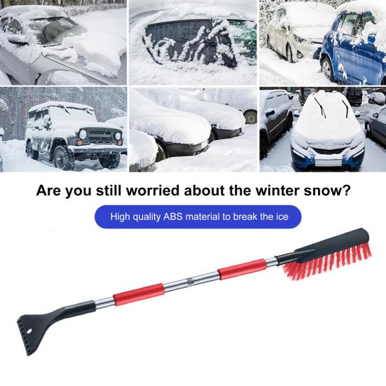 2 In 1 Snow Scraper with Large Brush Head Extendable Ice Scraper Snow Brush Portable Auto Scraper Snow Brush