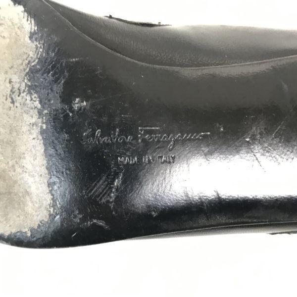 Salvatore Ferragamo Туфли-лодочки с острым носком Размер 5.5C 22.0 Черные Туфли на высоком каблуке(ИСПОЛЬЗОВАЛ)