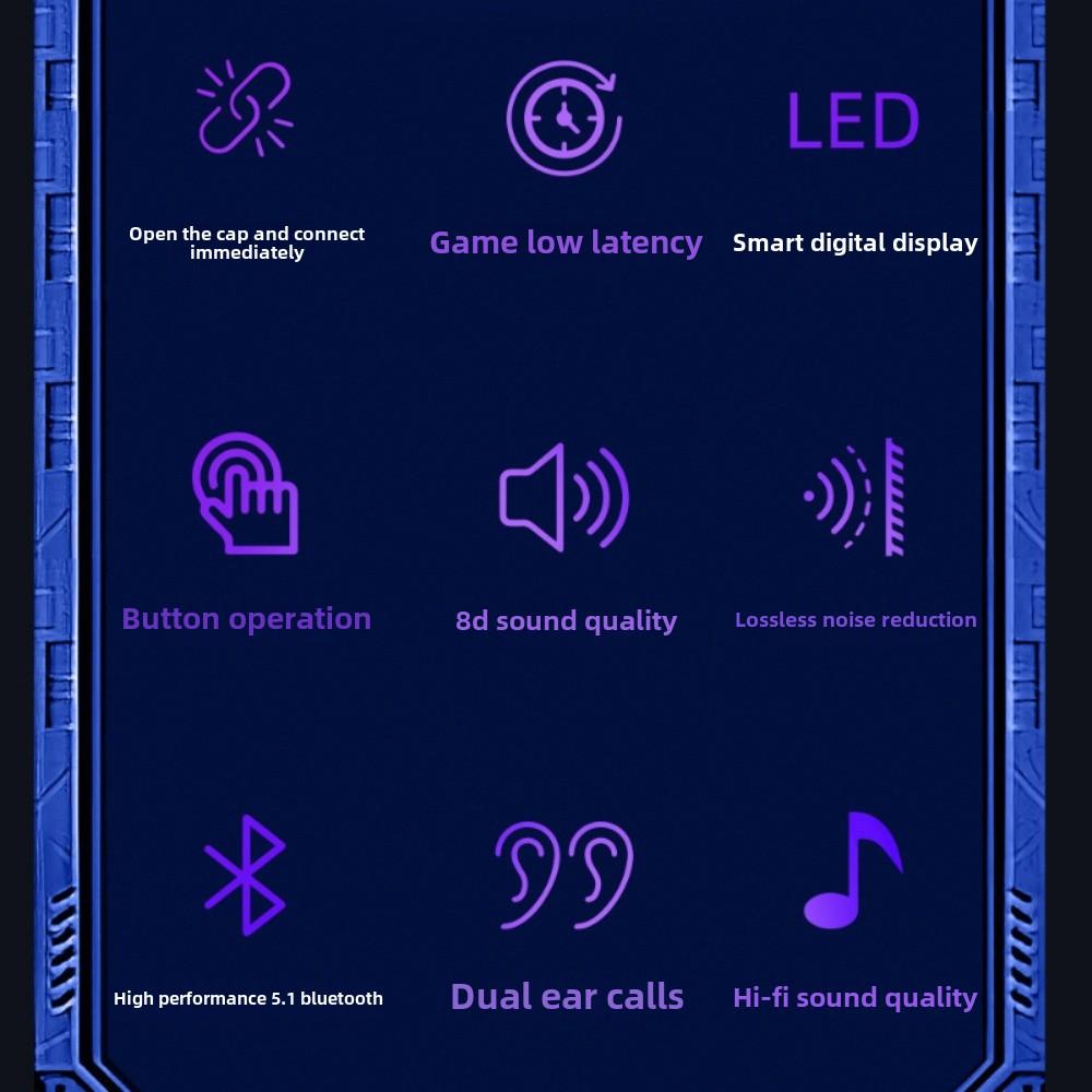 Новая беспроводная Bluetooth-гарнитура Y80 с мини-светодиодным сенсорным цифровым дисплеем, внутриканальные наушники Cool Ear