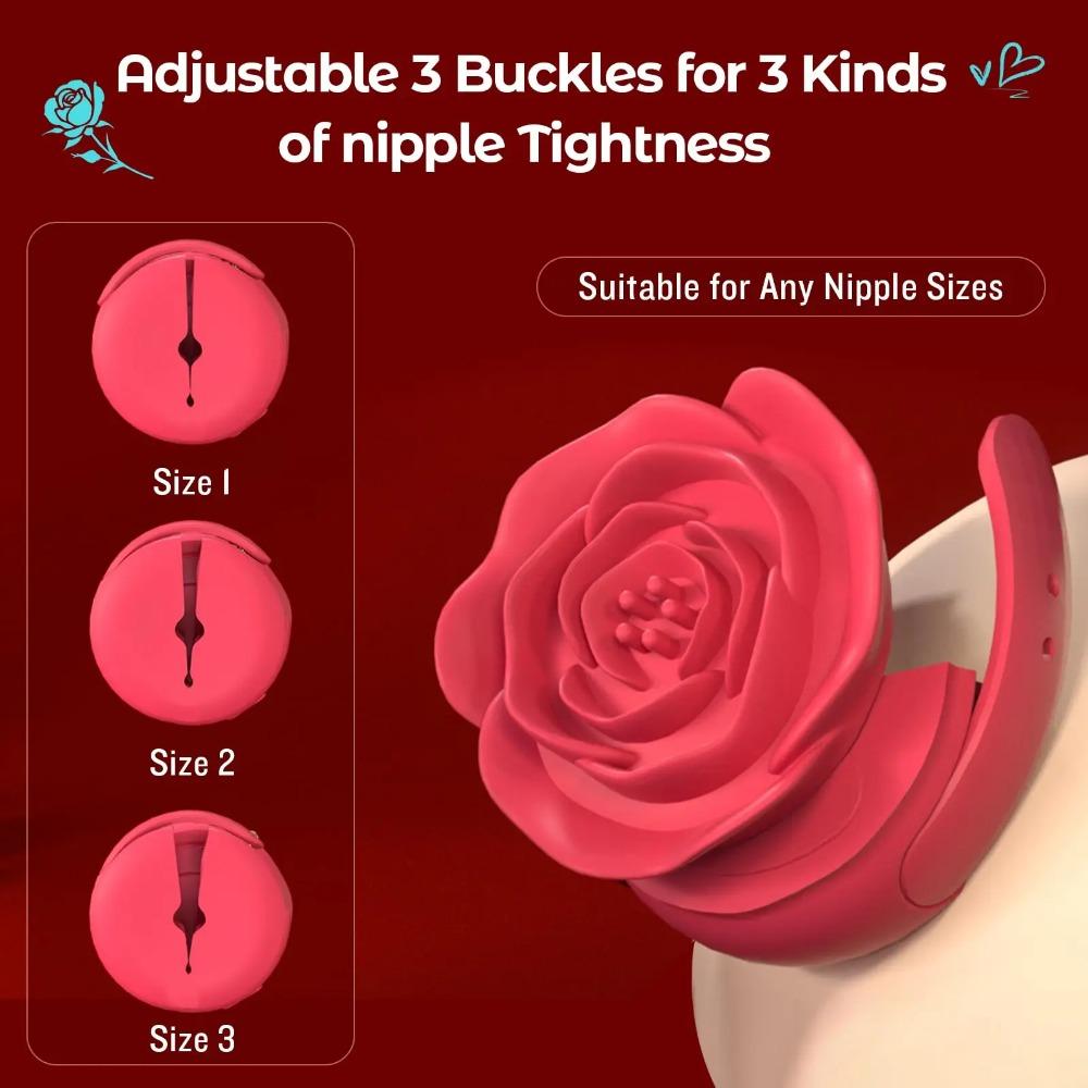 Rose Flower Breast Clamp Vibrator Nipple G-Spot Stimulator Female Breast Massager Breast Enhancement Teasing Adult Toy