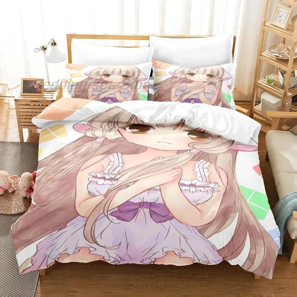 Новый 3D Аниме Комплект Постельного Белья Chi Chobits Односпальный Полуторный Полный Евро Кинг Сайз Пододеяльник Комплект Простыней