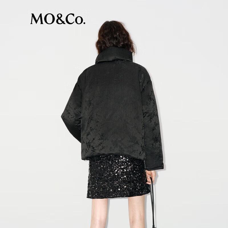 MO&Co. New Chinese Style Plum Blossom Velvet Jacquard Down Jacket