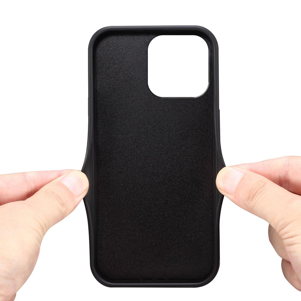 DENIOR For iPhone 16 Pro Case Dual Card Slots PU Leather+TPU+PC Phone Cover