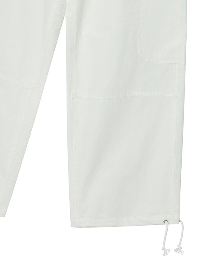 BEYOND CLOSET [Collection Line] Lux Fabric Military Detail Cargo Pants White