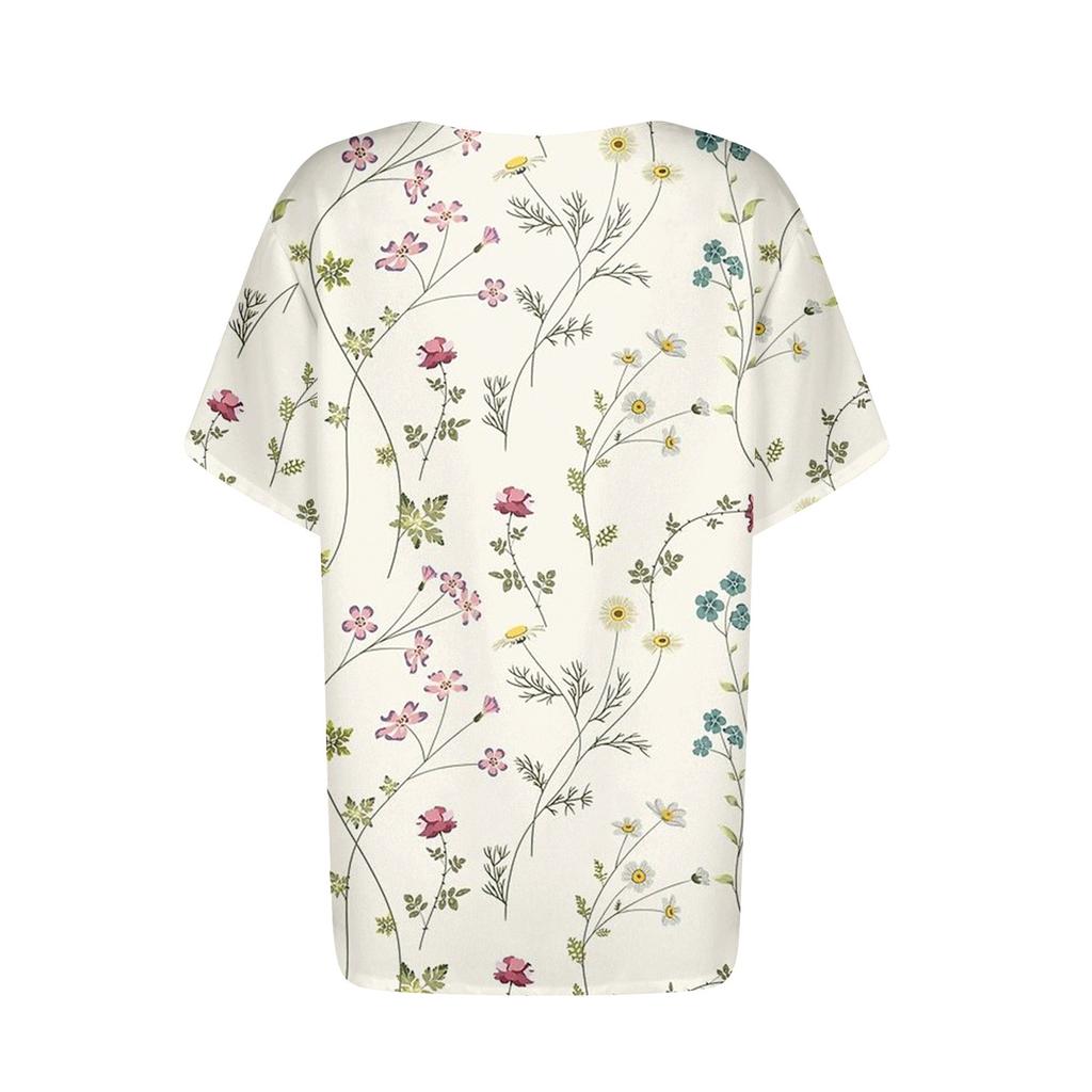 Женская модная рубашка с коротким рукавом с принтом на пуговицах на груди и кармане