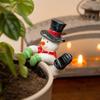 Miniature Santa Figurine Planter Decoration Santa Claus Statue Snowman Flower Pot Climber Funny Xmas Ornament for Flowerpot Outdoor Garden Yard Decor
