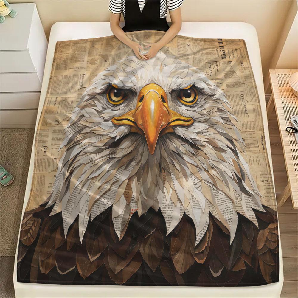 1Pc Stickerbird Print Flannel Blanket, High quality Comfortable for All Seasons, Home Decor, Warmth and Comfort, Perfect for Christmas Gifts